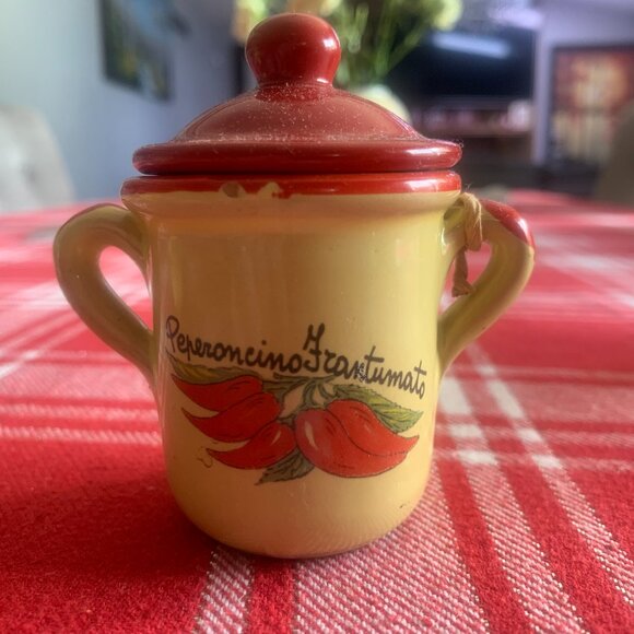 Little Terracotta Crock  (Chili Pepper, Oregano) - Picture 1 of 6